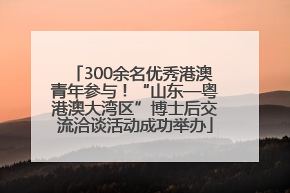300余名优秀港澳青年参与！“山东—粤港澳大湾区”博士后交流洽谈活动成功举办
