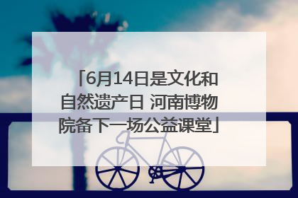6月14日是文化和自然遗产日 河南博物院备下一场公益课堂