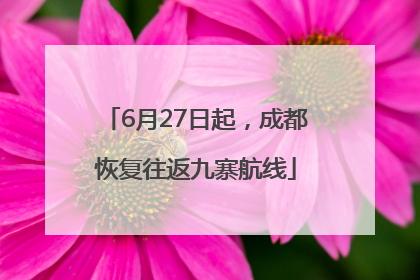 6月27日起，成都恢复往返九寨航线